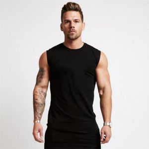 Cotton Gym Clothing Mens Workout Sleeveless Shirt Bodybuilding Tank Top Fitness Sportswear Mens Vests Muscle Singlets Tanktop