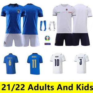 2021 2022 Italy Home And Away Soccer Jersey Insigne Jorginho Bonucci Chiellini Chiesa Adults And Kids Spot Football Shirts Kit