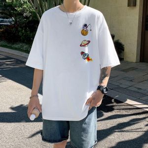 T Shirt Men Cotton Printed Men's Summer Tshirts White Oversized Tee Shirts 5XL Casual T-Shirts Big Size  Mens Clothing
