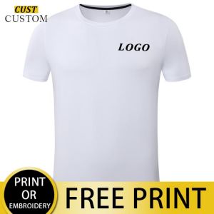 CUST Summer Trend Men's Custom Logo/embroidered T-shirt Fashion Sports O-neck Casual T-shirt Cotton Short-sleeved Top