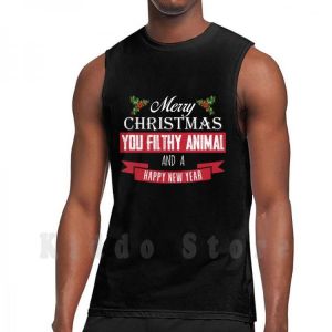 Merry Christmas You Filthy Animal tank tops vest 100% Cotton Merry Christmas Home Alone Macaulay Culkin