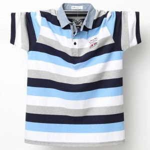 New 2020 Fashion Striped Mens Polo Shirts Comfortable Summer Short-sleeve Business 6xl Plus Size Polo Shirts Casual Men Clothes