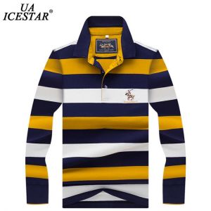 UAICESTAR Brand Stripe Men Polo Shirt Autumn High Quality Fashion Embroidery Polo Men 2020 New Casual Long Sleeve Polo Shirts