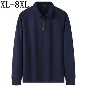 Size 8XL 7XL 6XL 2021 New Autumn Fashion Loose Polo Shirt Men Long Sleeve Casual Mens Polos Shirts Top Quality Polo Homme