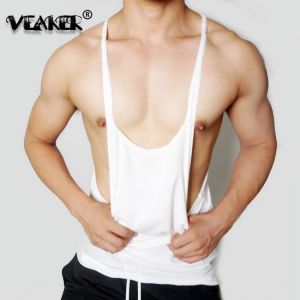 New Sexy Gyms Tank Top Vest Men Fitness Tank Tops Male Bodybuilding solid slim Plain Tops Plus Size Corssfit Sleeveless Vest