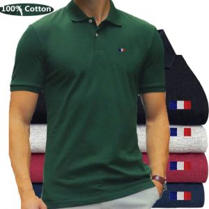 2021 New Good Quality Summer Brand Mens Short Sleeve Polos Shirts Casual Mens Cotton Lapel Polos Shirts Fashion Mens Slim Tops