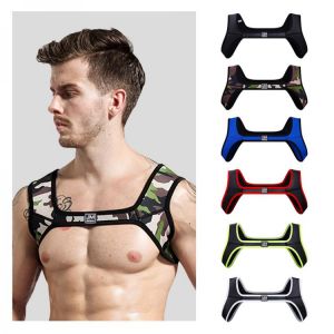 JOCKMAIL Men's Fitness Neoprene Harness Sports Shoulder Straps Muscle Exercise Protective Gear Support  Sexy Tank Top Gay Wea