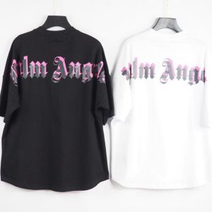 Palm Angels 21SS Letter Logo  Short Sleeve Round Neck Men Women T-Shirt, Unisex, Lovers, Couple Style, Cotton,Boyfriend Gift2066