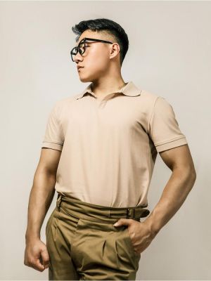 2022 Summer V-neck 80S piqué cotton polo shirt Pure cotton slim short-sleeved polo shirt T-shirt men