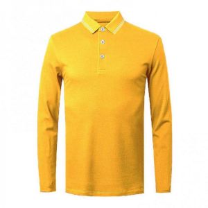 High Quality Men's Polo Shirt Top Autumn Solid Color Turn-Down Collar Button Long Sleeve Slim-Fit Tee Shirt M-4XL for Busines
