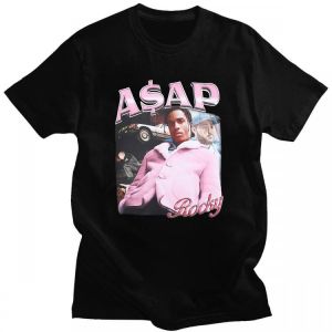Hot Sale ASAP Rocky Portrait Graphic Aesthetics T-shirts Hip Hop Cotton Short Sleeve Loose Couple T-Shirt Casual Harajuku Tshirt