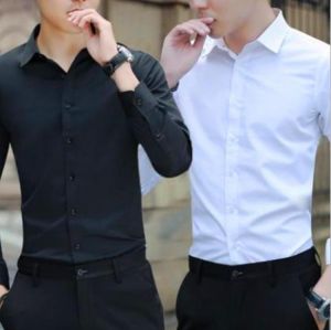 Men's long-sleeved shirts white blue black plus size business casual wear social activities trendy men's tops 2021