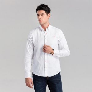 CHCH 2021 New Fashion 100%Cotton Long Sleeve Shirt Solid Slim Fit Male Social Casual Business White Dress Shirts cloth