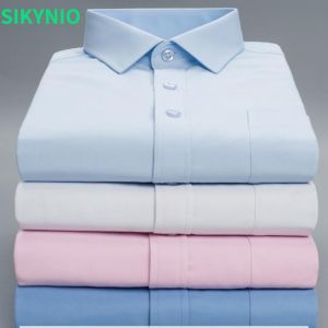Business Men's Long-Sleeved Shirt White Shirt Formal Wear Black Slim Male Clothing Fit Business Shirts White Blue Navy Black
