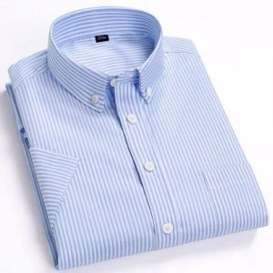 Pure Cotton Mens Shirts Short Sleeve Oxford Solid Simple Comfortable Fashion Shirt  Mens Dress Shirts Summer Slim Fit Shirt Men