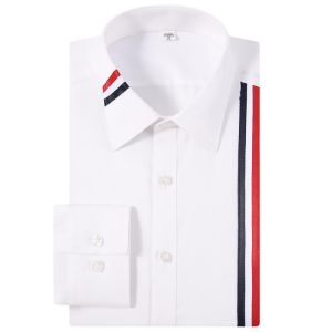 Men's Fashion Individuality Striped Printed Dress Shirts Long Sleeve Standard-fit Button Up Casual Blouse Tops Shirt