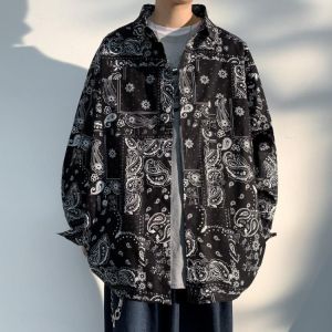 Cashew blossom shirt men's long sleeved autumn fashion brand coat minority shirt Korean fashion inch shirt imported-china mod