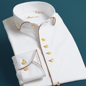 Windsor Collar Autumn White Shirts Men's Spring Long Sleeve Cotton Business Gentleman Slim Cufflinks Dress Blouse Korean Styl