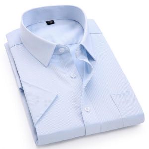 Men's Casual Dress Short Sleeved Shirt Summer White Blue Pink Black Male Regular Fit Shirt Men Social Shirts 4XL 5XL 6XL 7XL 