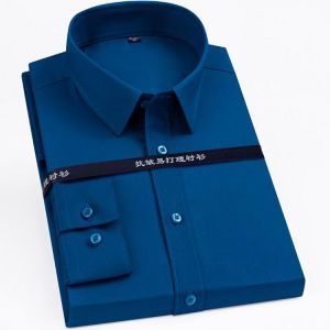 Men's Long Sleeve Wrinkle Free Silky Bamboo-fiber Shirts Casual Standard-fit Formal Business Work Office Easy Care Dress Shir