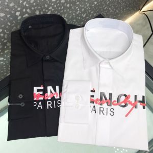 Brand Letters Print Shirt Men Top Cotton Chemise homme Slim Casual Long Sleeve Camisas masculina Business Male dress Shirts