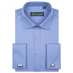 Fashion New French Cuff Dress Shirts Long Sleeve Mens Business Formal Shirt with Cufflinks Tuxedo Wedding Clothing