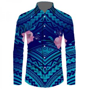 Plus Size 6XL Polynesian Men Tops Long Sleeve Shirts Samoan Summer Viking Autumn Custom Print Puletasi Classics High Quality