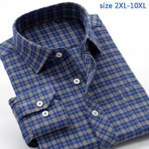 new arrival Plaid fashion spring autumn high qulatiy men's super large obese 10XL long-sleeve shirt plus size XXL -7XL8XL9XL1