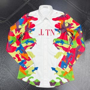 Brand Letters Printed Shirt Men Soft Silky Chemise homme Slim Casual Long Sleeve Camisas masculina Business Male dress Shirts