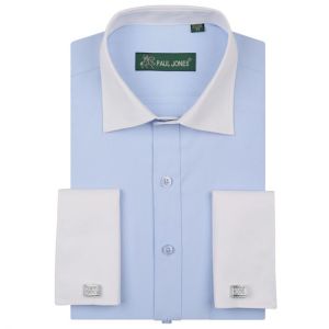 2017 New Fashion Men's Patchwork Shirts Long Sleeve Male Brand Shirts Regular Fit France Exquisite Cufflinks  Dress Shirts