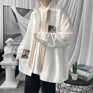 High sense fried Street shirt men's design sense of minority abstinence Department cold wind Long Sleeve Shirt Men's Cub