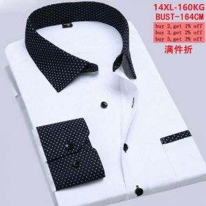 Large size 7XL 8XL 9XL Autumn and winter men's 10XL 11XL 12XL 13XL 14XL 160 kg long-sleeved lapel business classic white shir