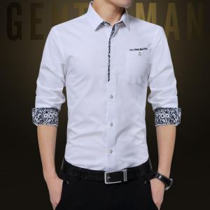 2021 New Cotton Long Sleeve Shirt Solid Slim Fit Male Social Casual Business White Dress Shirt Men Brand Clothing Size 5XL