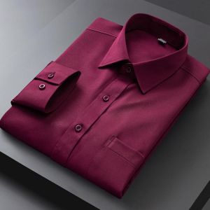 Shirt Men's Long-Sleeved Spring And Autumn Young And Middle-Aged Business Casual Men's Solid Color Shirt Large Size Shir