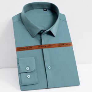 Men's Classic Wrinkle-Resistant Stretch Dress Shirt Comfortable Breathable Soft Long Sleeve Standard-fit Office Work Shirts