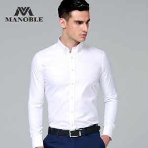 High Quality Men's Dress Shirt 2021 Brands New Fashion Regular Fit Shirts Business Long Sleeve with Collar Button Cufflink So
