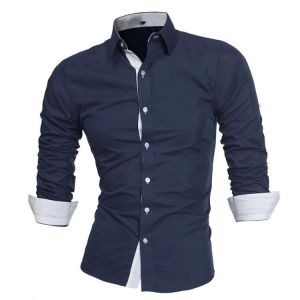 Men Shirts 2021 Male High Quality Long Sleeve Shirt Casual Slim Fit Business Luxury Black Man Dress Shirts Plus Size 4XL