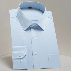 Oversized shirt S~8xl Men's Twill Dress Shirts Long Sleeve regular fit office business mens social shirts with chest pocket