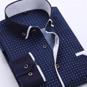 Big Size 5XL Men Dress Shirt 2021 New Arrival Long Sleeve Slim Fit Button Down Collar High Quality Printed Business Shirts MCL20