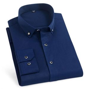 Men's Shirts Cotton Smart Casual Long Sleeve White Solid Shirt Slim Male Social Business Formal Shirt Tops Brand Soft Cozy