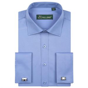 Men's French Cuff Long Sleeve Dress Shirt Regular Fit Spead Collar Formal Business Shirts With Cufflink Party Wedding Clothin