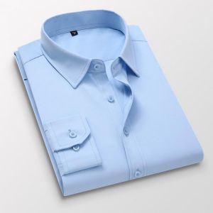 2021 Summer Mens Long Sleeve Shirts Big Size 7XL 8XL Slim Fit Formal Male White Business Social Dress Shirts Man's Clothing