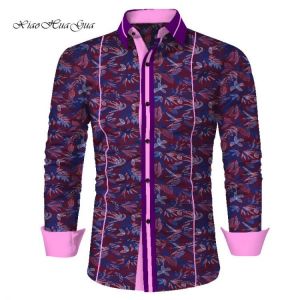 African Shirt Men Smart Causal Shirts Suit Blazer Shirts Long Sleeve Turn-down Collar Cotton African Clothes Bazin Riche wyn587