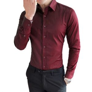 2021 New Fashion Cotton Long Sleeve Shirt Solid Slim Fit Male Social Casual Business White Black Dress Shirts 5XL Red Blue Khaki