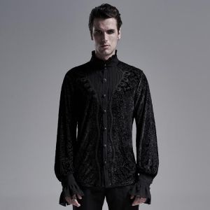 PUNKRAVE Men's Gothic Long Sleeve Shirt Palace Gorgeous Jacquard Formal Party Prom Blouses