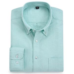 Men's Oxford Shirts New Stylish Pure Cotton Long Sleeve Casual Office Formal Button DownTrend Slim Fit Male Daily Camisas Hom