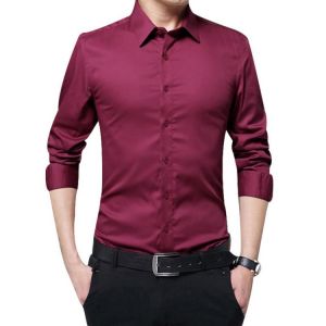Men Long Sleeve Shirts Slim Fit Solid Business Formal Shirts for Autumn High Quality Solid Male Clothing Fit Business Shirts