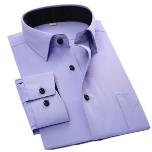 Long Sleeve Shirt Men 2019 Autumn New Fashion Designer High Quality Solid Shirt Non Iron Slim Fit Business Shirts Twill