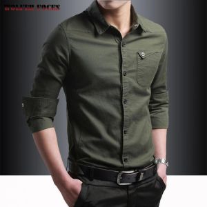 Cotton Long Sleeve Shirt Men's Spring And Autumn Coat Korean Fashion Business Casual Top Versatile Large Work Shirt