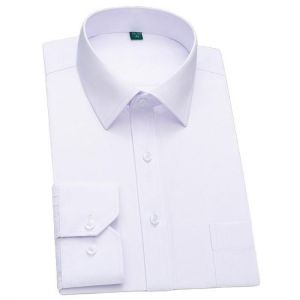 Solid White Mens Dress Shirts Long Sleeve Plain Social Shirt Office Work Regular Fit Easy Care Business Light Blue Pink Black